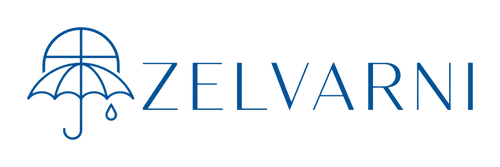 Zelvarni transparent blue rain-accessory wordmark
